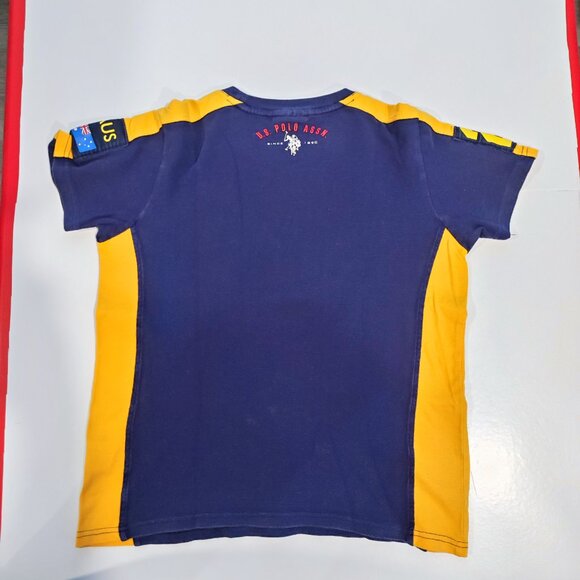 U.S. Polo Assn. Australia polo shirt blue yellow boys size 12 - Picture 3 of 11